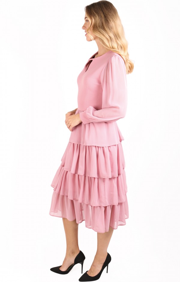 Long Sleeve Layered Party Dress